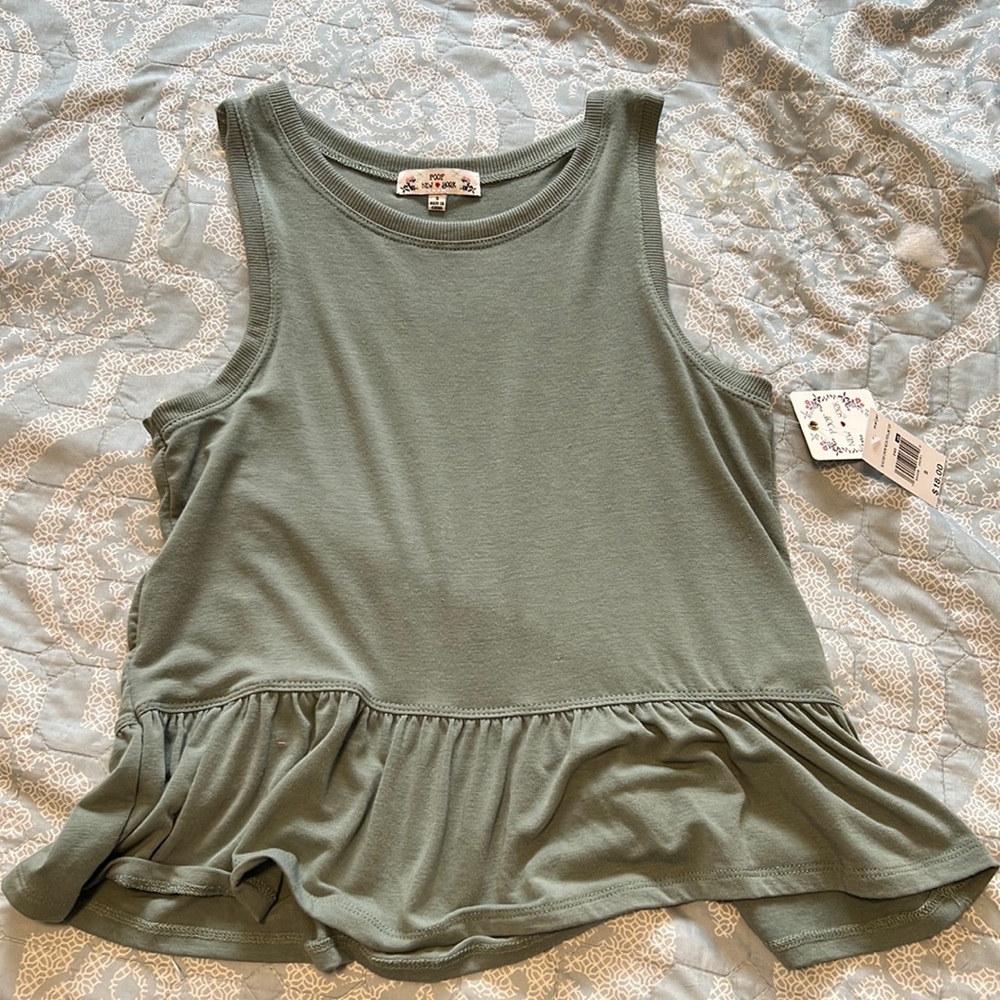 Poof New York ruffle trim tank top